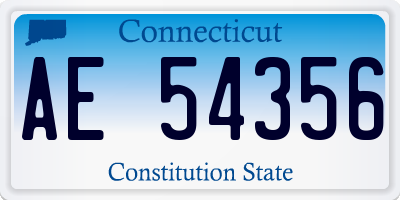 CT license plate AE54356
