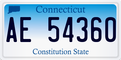 CT license plate AE54360