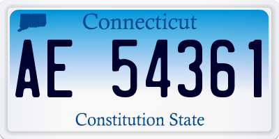 CT license plate AE54361