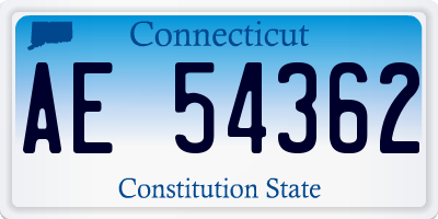 CT license plate AE54362