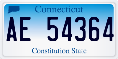 CT license plate AE54364