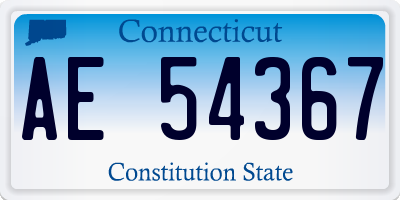 CT license plate AE54367