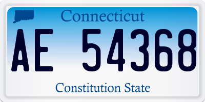 CT license plate AE54368
