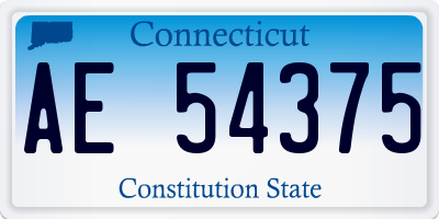 CT license plate AE54375