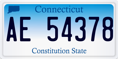 CT license plate AE54378