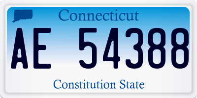 CT license plate AE54388