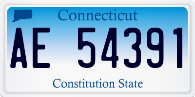 CT license plate AE54391
