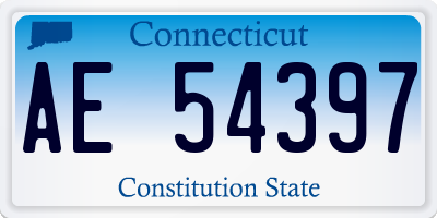 CT license plate AE54397