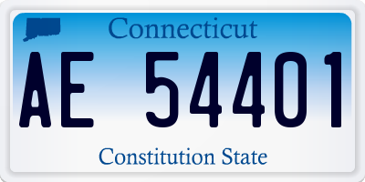 CT license plate AE54401