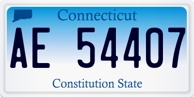 CT license plate AE54407