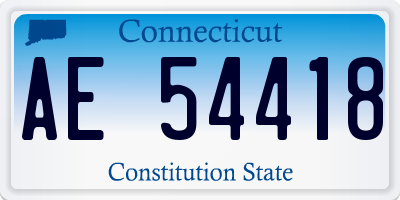CT license plate AE54418