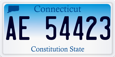 CT license plate AE54423