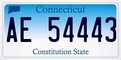 CT license plate AE54443