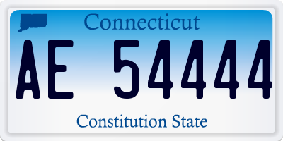 CT license plate AE54444