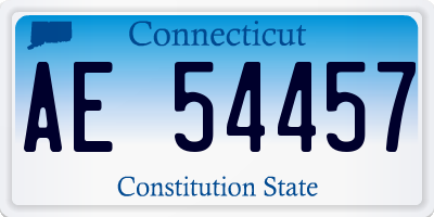 CT license plate AE54457
