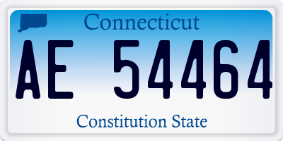 CT license plate AE54464
