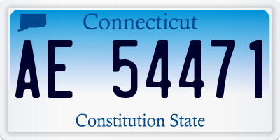 CT license plate AE54471