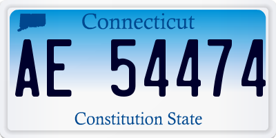 CT license plate AE54474