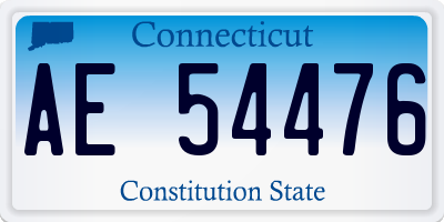 CT license plate AE54476