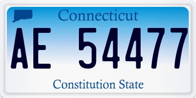 CT license plate AE54477