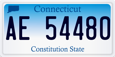 CT license plate AE54480