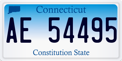 CT license plate AE54495