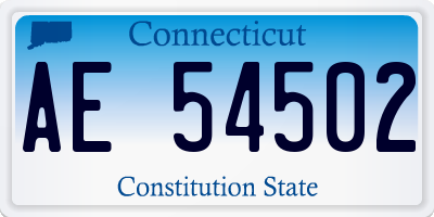 CT license plate AE54502