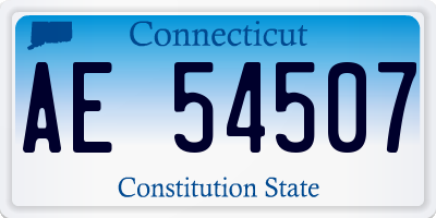 CT license plate AE54507