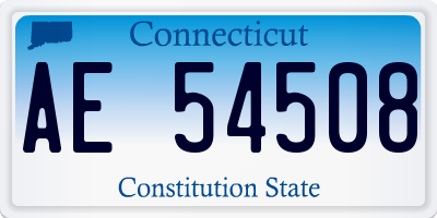 CT license plate AE54508