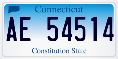 CT license plate AE54514