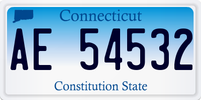 CT license plate AE54532