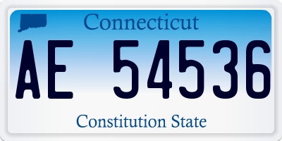 CT license plate AE54536