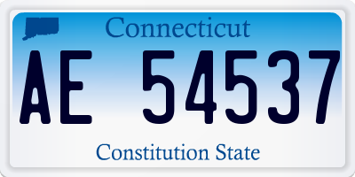 CT license plate AE54537