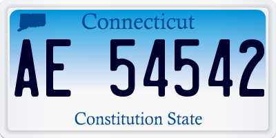 CT license plate AE54542