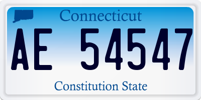 CT license plate AE54547