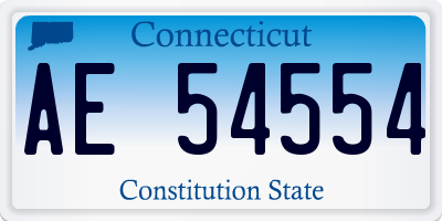 CT license plate AE54554