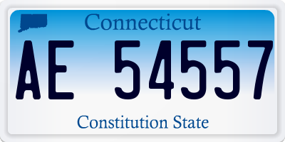 CT license plate AE54557