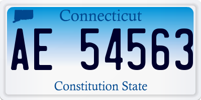 CT license plate AE54563