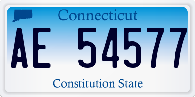 CT license plate AE54577