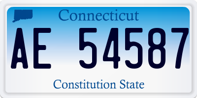 CT license plate AE54587