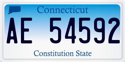CT license plate AE54592
