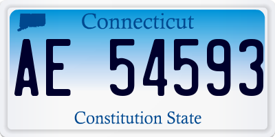 CT license plate AE54593