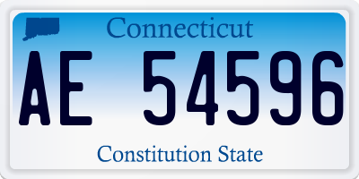 CT license plate AE54596