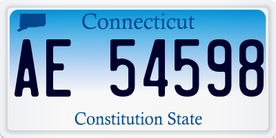 CT license plate AE54598