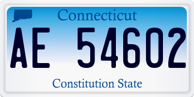 CT license plate AE54602