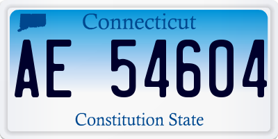 CT license plate AE54604