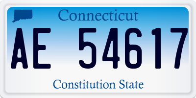 CT license plate AE54617
