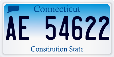 CT license plate AE54622