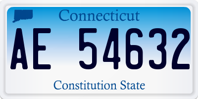 CT license plate AE54632