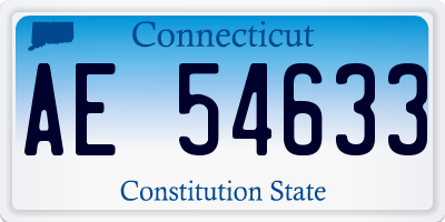 CT license plate AE54633